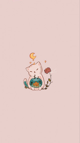 Honeeycomb On Cute Cat Aesthetic iPhone Wallpaper