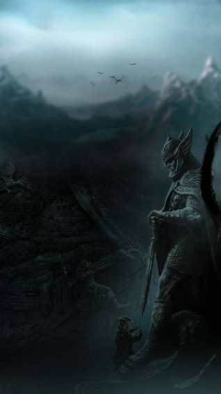 Skyrim iPhone Large Statue Wallpaper