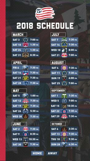 New England Revolution Schedule Examples And Forms