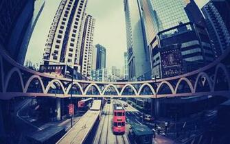 Hong Kong Fisheye Photo Desktop Pc And Mac Wallpaper