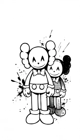 Kaws Black And White Wallpaper