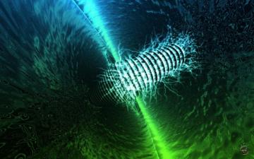 Blue And Neon Green Wallpaper On
