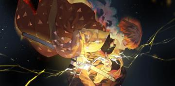 Wallpaper Zenitsu Agatsuma Lightning Demon Slayer Sword