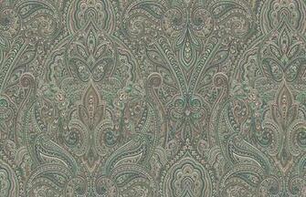 Red Green Paisley Wallpaper Taupe Village Double Rolls