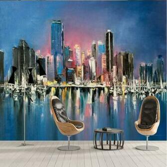 Wallpaper Youman 3d Image HD City Murals Hand Drawn Abstract