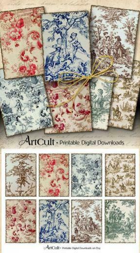 Printable Old French Tapestry Inch Gift Tags