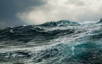 Ocean Clouds Landscapes Waves Angry Sea Oceanscape Wallpaper