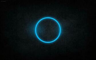 Abstract Blue Black Dark Circles Rings Cyan Neon Art
