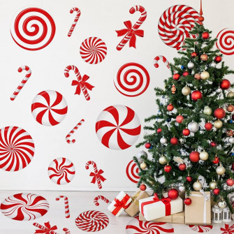 Amazon Whaline 30pcs Christmas Wall Stickers Red White Candy