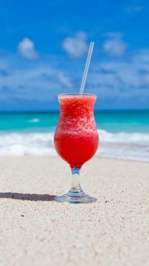 Exotic Cocktail Caribbean Beach Android Wallpaper