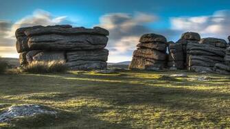 Image England United Kingdom Granite Rock Dartmoor Devon HDr