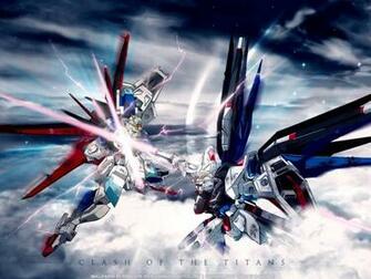 Sword Impulse Vs Strike Dom Gundam Seed Wallpaper