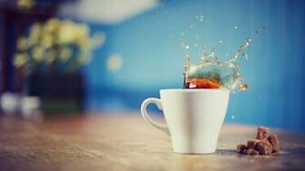 Good Morning Wishes Tea Cup HD Wallpaper For Desktop