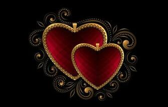 Wallpaper Luxury Hearts Gold Love Metal Mood