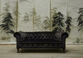 De Gournay S New Abstract Pines Wallpaper Shown With A Reupholstered
