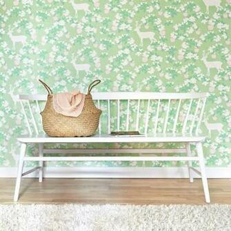 Fabric Wallpaper Majvillan Apple Garden Soft Green