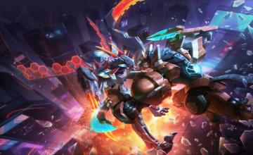 Spideraxe On Wild Rift Mecha Rengar Vs Kha Zix Promo Art