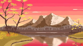 1080p Lake Pixel Art Nature Pixelated Landscape Reflection Wallpaper