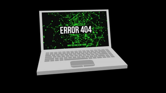 3d Notebook Or Laptop With Not Found Error Netbook