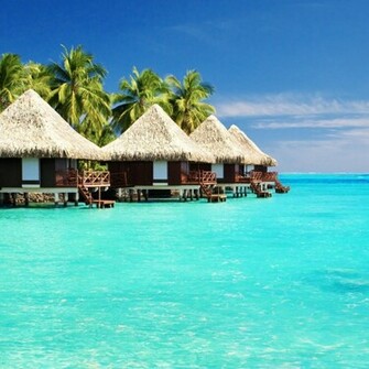 Over Beach Bungalow Wallpaper