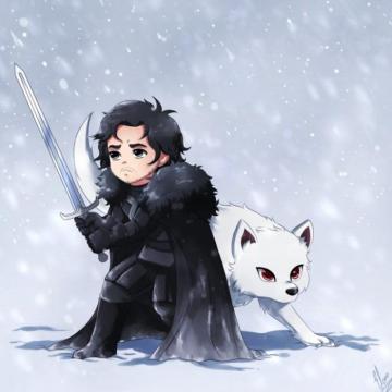 Dibujos De Jon Snow Y Ghost Para Usar Como Wallpaper Game Of