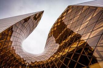 Architecture Glass Reflection Sky Building Overcast Geometry