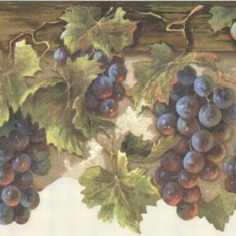 Grape Wallpaper Border Grasscloth