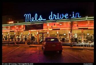 Mels Drive In Dinner At Night San Francisco California Usa Color