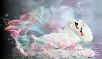 Swan Fractal Flowers Blue Fractalius Swans Web Zwanen