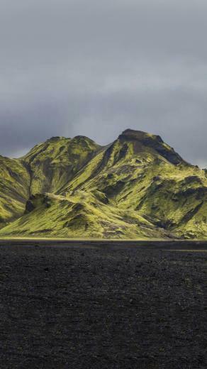 Moss Mountains Iceland iPhone Wallpaper