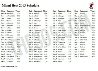 Miami Heat Schedule Clinic