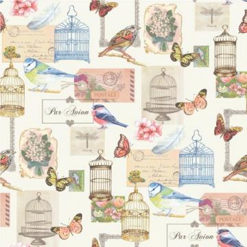 Muriva Bird Cage Wallpaper White Multicoloured J51112