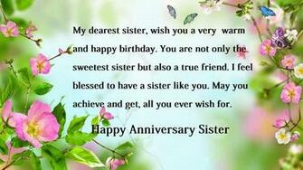 Best Sister Anniversary Wishes Happy