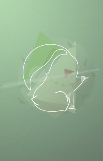 Chikorita Pokemon Wallpaper Low Poly Abstract By Ibeagra