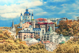 Wallpaper Kiev Ukraine Autumn Temples Houses Cities
