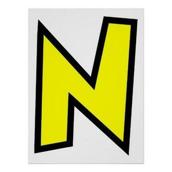 Monogram Letter N Poster From Tags