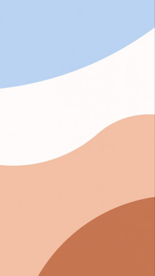 Aesthetic Blue Peach Brown Wallpaper Ios iPhone