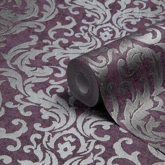 Purple Damask Wallpaper Bbq7n92 Wallperio