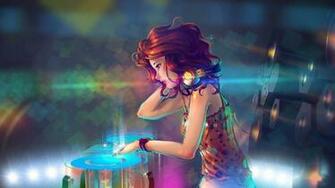 Anime Dj Girl With Headphones HD Image Wallpaper