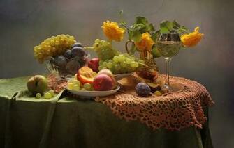 Wallpaper Summer Wine Roses August Fruit Still Life