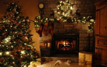 Christmas Fireplace Wallpaper On