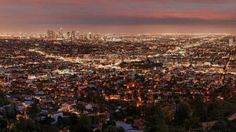 Wallpaper Los Angeles Night From Above City 4k