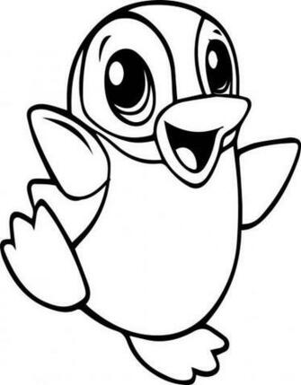 Cute Animal Coloring S Winter Season Penguin