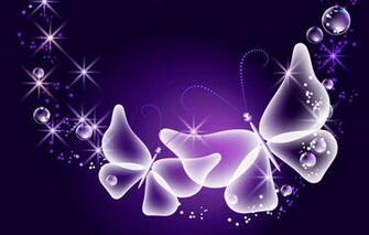 Wallpaper Butterfly Abstract Glow Neon Purple Sparkle