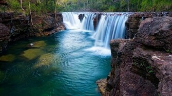 Wallpaper Beautiful Waterfall Nature Natural