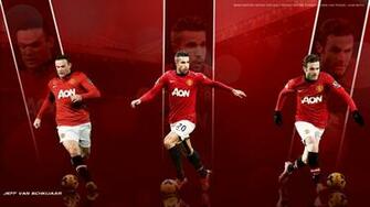 Wayne Rooney Robin Van Persie And Juan Mata Manchester