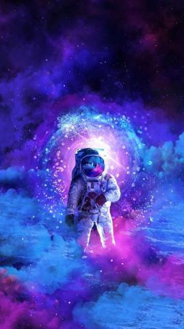 The Cosmonaut iPhone Wallpaper Galaxy Art Astronaut