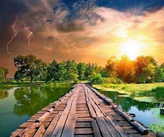 30cm Natural Scenery Diy 5d Diamond Painting Bridge Sun Cross