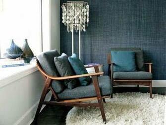Crown Wallpaper Woven Seagrass In Navy Decor Interior Living Rooms