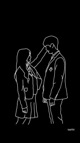 Love Alarm Black And White Art Drawing Cute Wallpaper